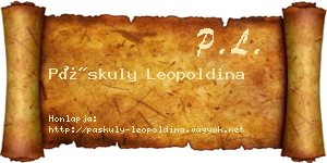 Páskuly Leopoldina névjegykártya